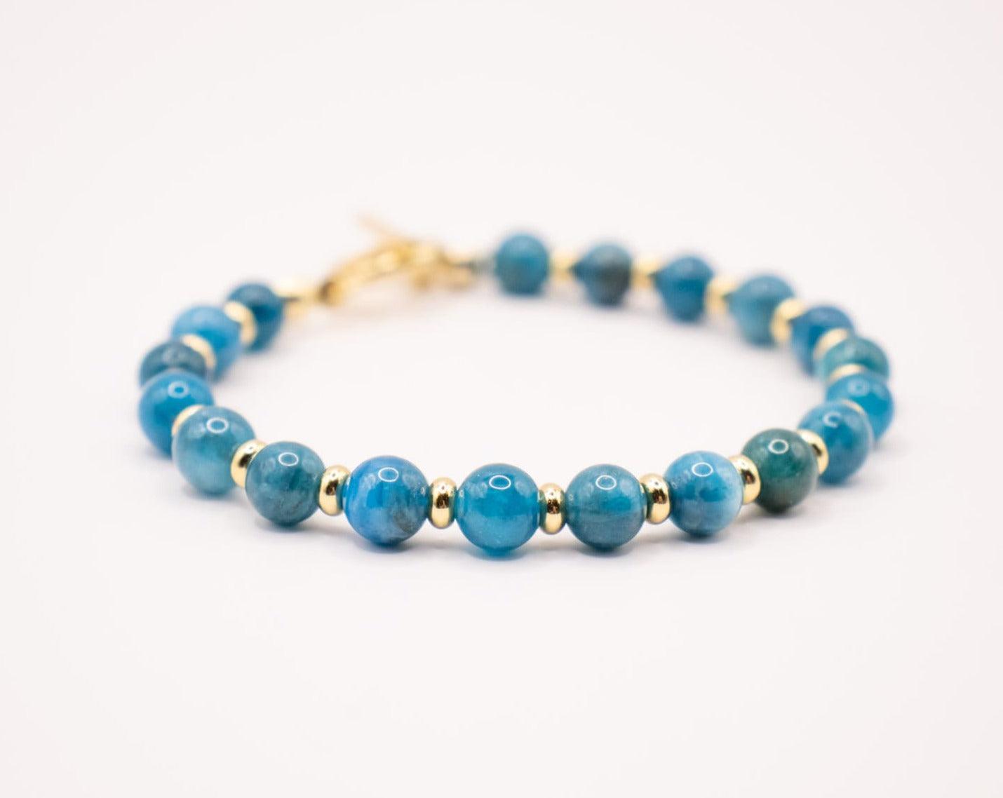 CIRCÉ | Blue Apatite and 18 and 24 carat gold-plated bracelet-1