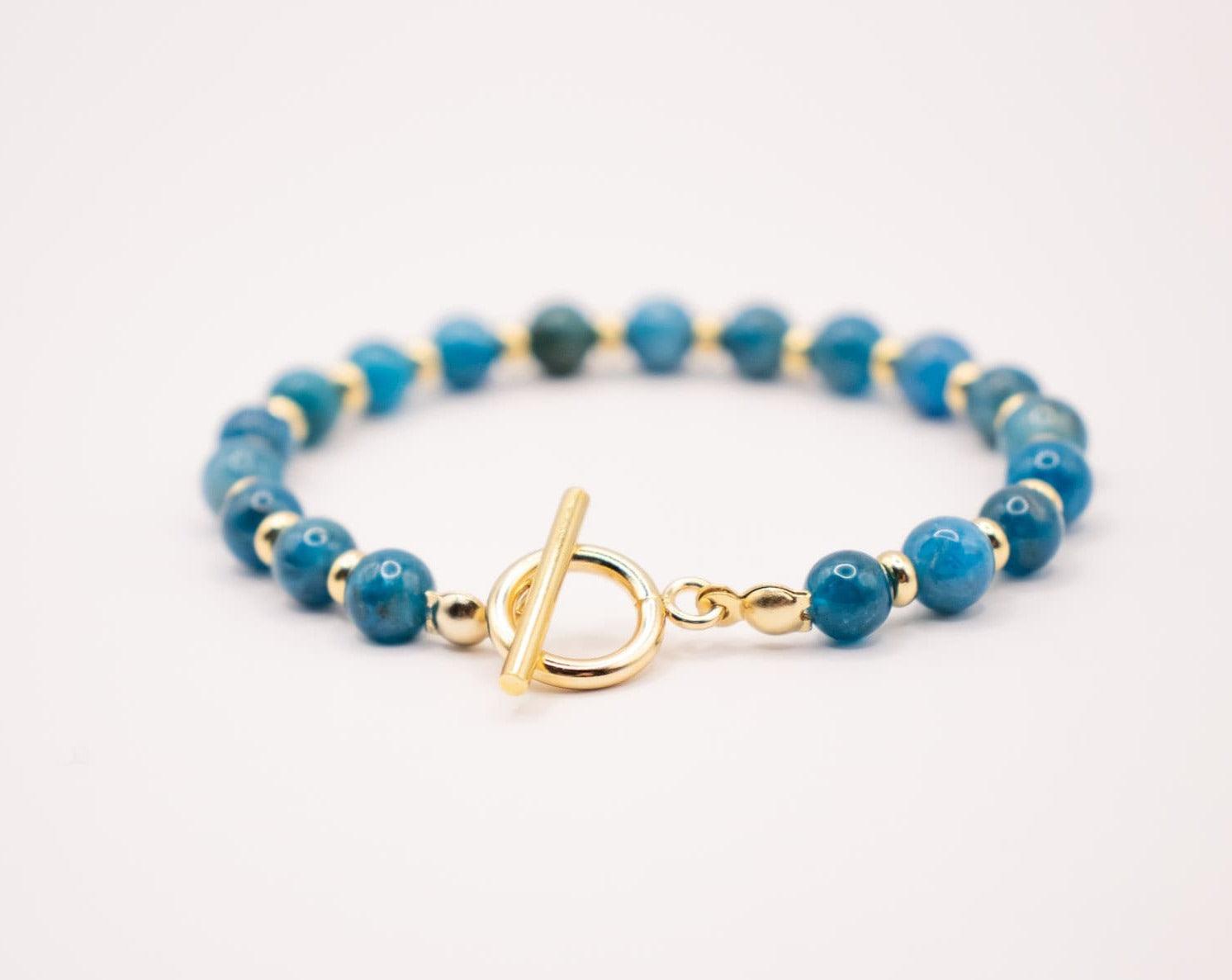 CIRCÉ | Blue Apatite and 18 and 24 carat gold-plated bracelet-2